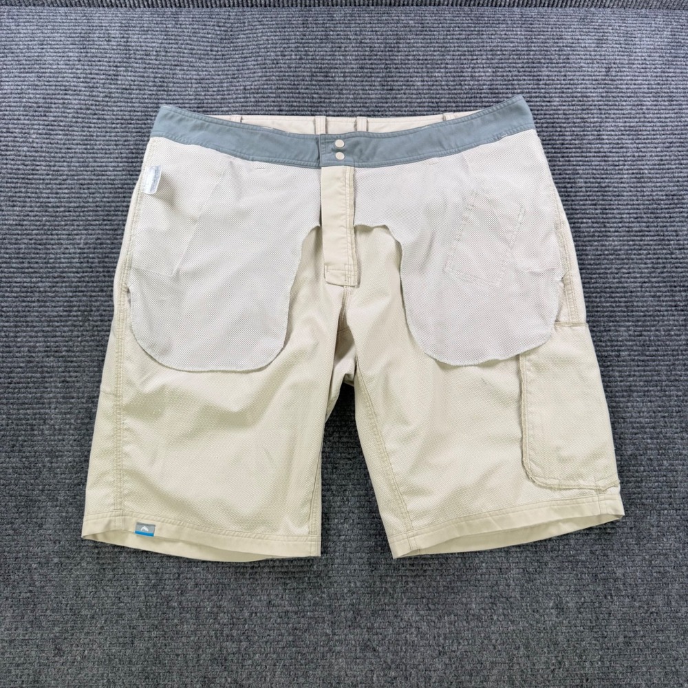 Simms SolarFlex Fishing Short Men 40 Tan Beige Cargo Technical Mesh Outdoor Fish - Picture 3 of 16